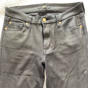 7 for all mankind black pebbled leather pants